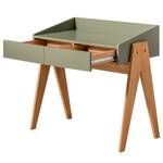 Bureau Romy Chêne massif - Vert olive - Largeur : 90 cm