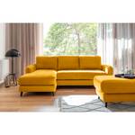 Ecksofa Tatan Microfaser Faria: Gelb - Longchair davorstehend links - Ohne Hocker