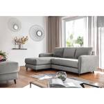 Ecksofa Tatan Microfaser Faria: Grau - Longchair davorstehend links - Ohne Hocker