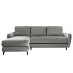 Ecksofa Tatan Microfaser Faria: Grau - Longchair davorstehend links - Ohne Hocker