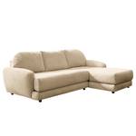 Ecksofa Tandil Webstoff Dolly: Beige - Longchair davorstehend rechts - Ohne Hocker