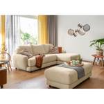 Ecksofa Tandil Webstoff Dolly: Beige - Longchair davorstehend rechts - Ohne Hocker