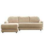 Hoekbank Tandil Geweven stof Dolly: Beige - Longchair vooraanzicht links - Zonder hocker