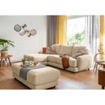 Ecksofa Tandil Webstoff Dolly: Beige - Longchair davorstehend links - Mit Hocker