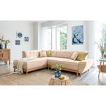 Ecksofa Surribas II Webstoff Lark: Beige - Ottomane davorstehend links