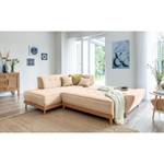 Ecksofa Surribas II Webstoff Lark: Beige - Ottomane davorstehend links