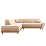 Ecksofa Surribas II Webstoff Lark: Beige - Ottomane davorstehend links