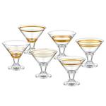 Martini-glas Montella (set van 6) transparant glas - goudkleurig