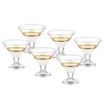 Martini-glas Penta (set van 6) transparant glas - wit/goudkleurig