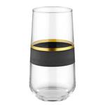 Longdrinkglas Pasadena (set van 6) transparant glas - zwart/goudkleurig