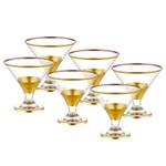 Martini-glas Patio (set van 6) transparant glas - goudkleurig
