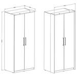 Armoire Optima II Blanc - Largeur : 90 cm - Sans portes miroir