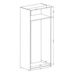 Armoire Optima II Blanc - Largeur : 90 cm - Sans portes miroir