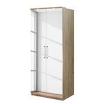 Armoire Optima II Imitation chêne Artisan - Largeur : 90 cm - Avec portes miroir