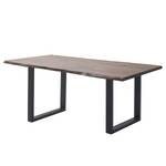 Plateau de table Calba 3,5 cm - Acacia brun - Largeur : 180 cm - Noir - Forme en U