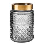 Vase GRACE II Farbglas / Eisen - Grau / Gold