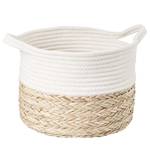 Panier COTTON BRAID Coton / Zostère - Naturel / Blanc - Diamètre : 26 cm