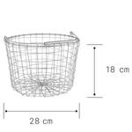 Korb mit Henkel GRID Eisen - Silber - Durchmesser: 28 cm