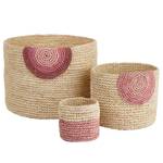 Panier ISALO Raffia - Naturel / Rose