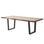 Eettafel Calba II 5,5 cm - Acacia - Breedte: 240 cm - Zwart - Trapezevormig