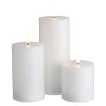 LED-Kerzen NORDIC LIGHT 3er-Set Wachs - Weiß - Weiß