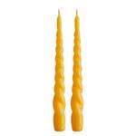 Bougies TWISTED (lot de 2) Cire - Jaune - Jaune