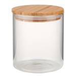 Voorraadpot WOODLOCK borosilicaatglas/bamboehout - transparant - Hoogte: 13 cm