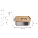 Lunchbox MOUNTAINEER Edelstahl / Bambus - Silber / Natur