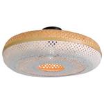 Plafondlamp Palawan massief bamboehout/ijzer - 1 lichtbron - Wit - Diameter: 60 cm