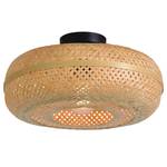 Plafondlamp Palawan massief bamboehout/ijzer - 1 lichtbron - Beige - Diameter: 40 cm