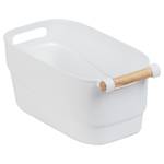 Organizer con maniglia di legno London Bianco - Materiale sintetico - 18 x 16 x 34 cm