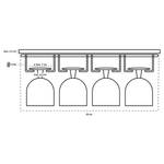 Gläserhalter Basic II Edelstahl / Bambus - Silber matt / Braun