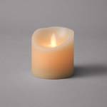 Bougie LED GLOWING FLAME Cire / Polypropylène - Crème - Hauteur : 8 cm