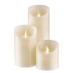 Set di 3 candele LED GLOWING FLAME Bianco crema