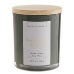 Geurkaars Eucalyptus SCENTED CANDLE paraffine/sojawas/pijnboomhout/glas- donkergroen