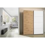 Zweefdeurkast Subito pure Eikenhoutlook Artisan/Wit - Breedte: 180 cm