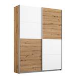 Schwebetürenschrank Subito pure Eiche Artisan Dekor / Weiß - Breite: 135 cm