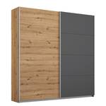 Zweefdeurkast Subito pure Eikenhoutlook Artisan/Antracietkleurig - Breedte: 180 cm