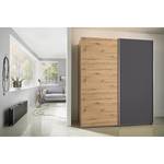 Zweefdeurkast Subito pure Eikenhoutlook Artisan/Antracietkleurig - Breedte: 180 cm