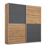 Schwebetürenschrank Subito pure Eiche Artisan Dekor / Anthrazit - Breite: 180 cm