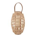 Laterne BAMBOO NIGHTS I Bambus / Glas - Beige - Höhe: 36 cm