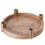 Assiette décorative ACACIA Bois d’acacia / Aluminium - Marron / Doré