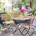 Tuinstoel PARKLIFE I FSC®-gecertificeerd acaciahout look/ijzer- zwart