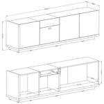 Meuble TV Lahntal II Blanc - Bois manufacturé - 198 x 59 x 41 cm