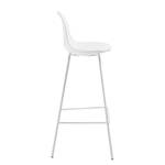 Chaises de bar Royale (lot de 2) Matière plastique et imitation cuir / Acier - Blanc