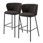 Chaises de bar Rovigo (lot de 2) Gris foncé