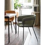 Chaises accoudoirs Vilhena IV (lot de 2) Velours côtelé - Vert olive foncé