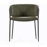 Chaises accoudoirs Vilhena IV (lot de 2) Velours côtelé - Vert olive foncé