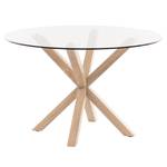 Eettafel Kaimana transparant glas/staal - transparant glas/houten look