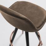 Chaises de bar Zibo (lot de 2) Imitation cuir / Métal - Cuivre - Beige vieilli